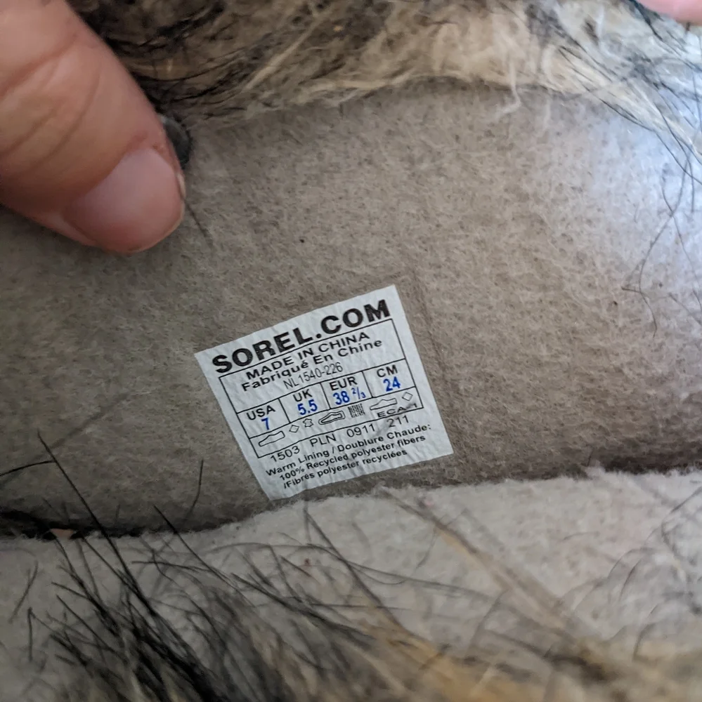 SOREL Joan of Arctic tan suede lace-up fur winter snow boots